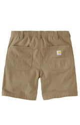 Rugged Flex Relaxed Fit 8in Canvas Work Short - Dark Khaki Image 2