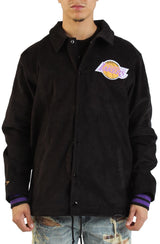 NBA Los Angeles Lakers Logo Off The Bus Corduroy Coaches Vintage Jacket Image 1