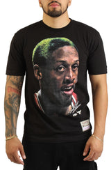 Dennis Rodman Chicago Bulls Black Real Big Face Player T-Shirt Image 1