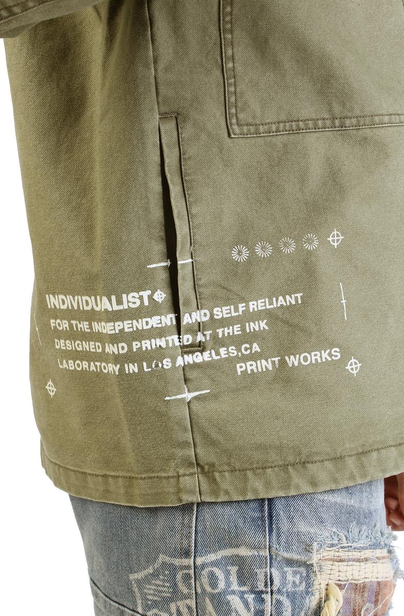 Printed Military Long Sleeve Shirt Image 5