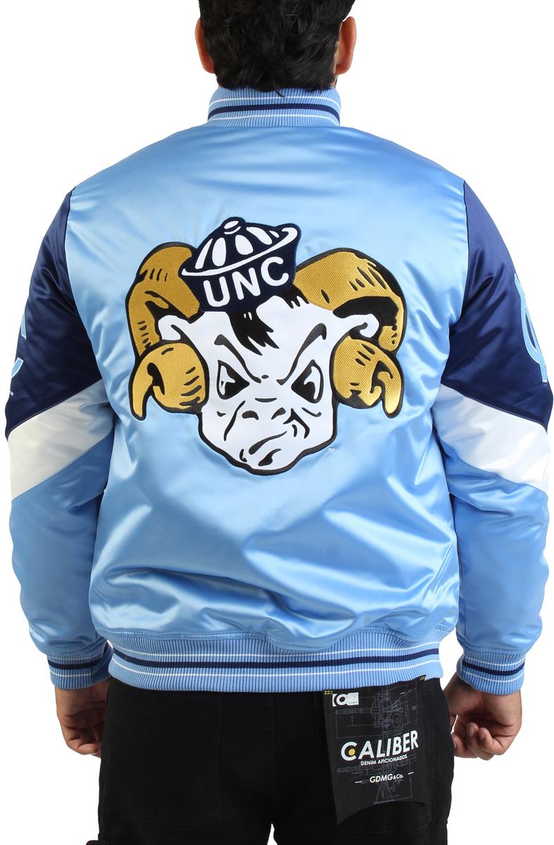 NCAA North Carolina Tar Heels Light Blue Carolina Blue Throwback Vintage Heavyweight Satin Full-Zip Jacket Image 3