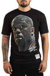 Shaquille O'Neal Los Angeles Lakers Black Hardwood Classics Real Big Face Player T-Shirt Image 2
