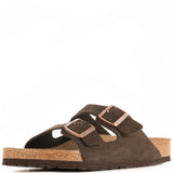 Birkenstock for Men: Arizona Soft Footbed Mocha Suede Sandals Image 3