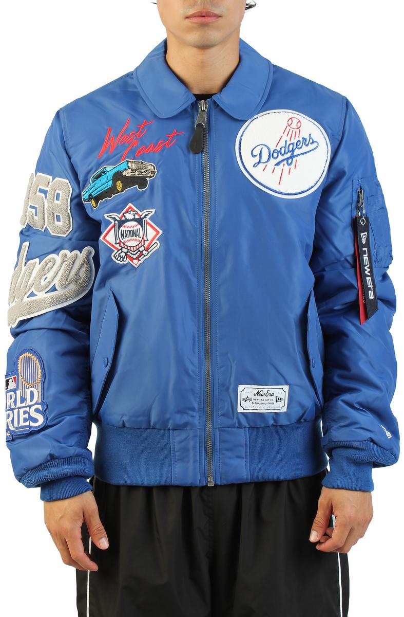 LOS ANGELES DODGERS X ALPHA X NEW ERA MA-1 COLLARED BOMBER JACKET Image 1
