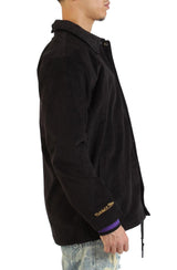 NBA Los Angeles Lakers Logo Off The Bus Corduroy Coaches Vintage Jacket Image 5