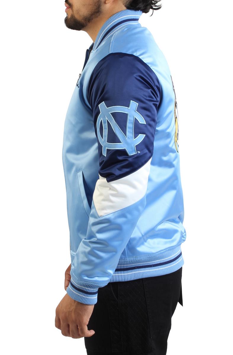 NCAA North Carolina Tar Heels Light Blue Carolina Blue Throwback Vintage Heavyweight Satin Full-Zip Jacket Image 2