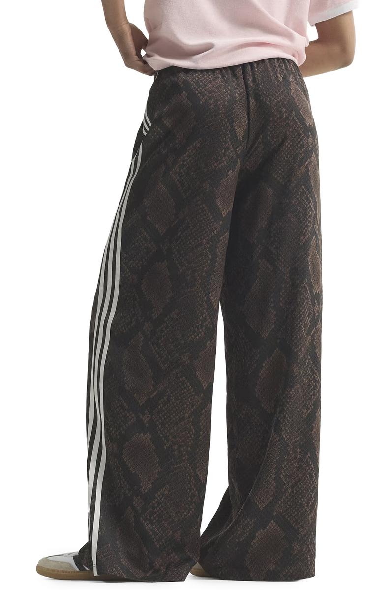 Satin Snake Print Wide Leg Track Pants Image 2
