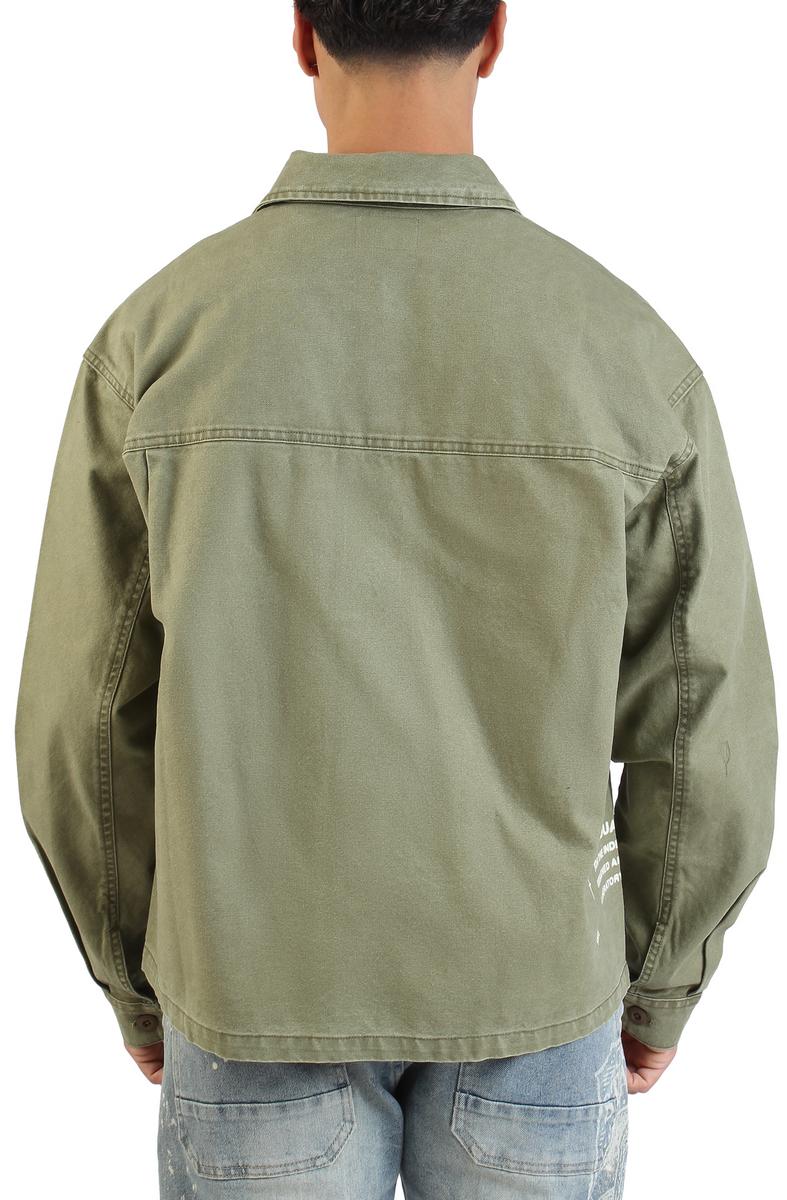 Printed Military Long Sleeve Shirt Image 3