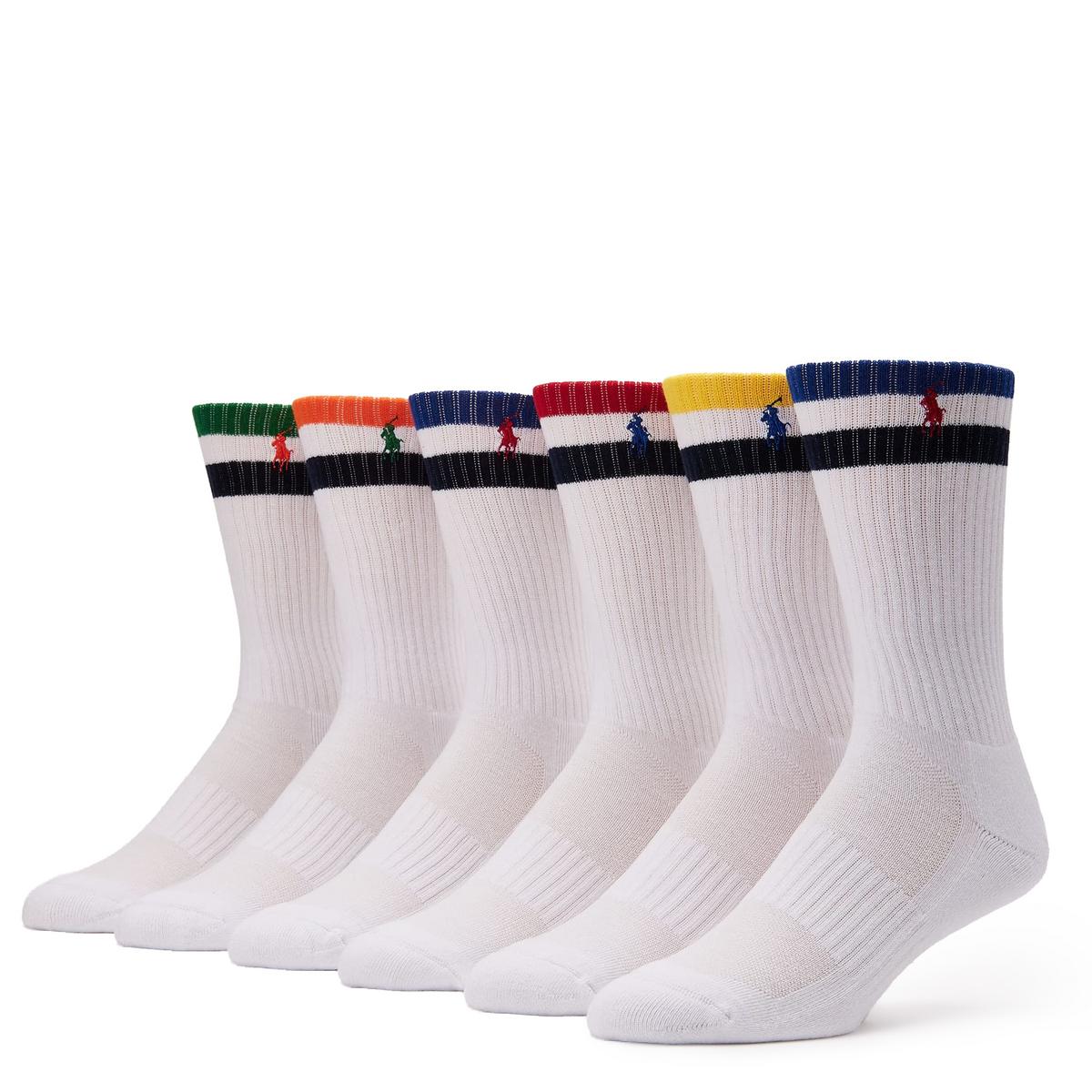 Striped Crew Socks 6-Pack Image 1