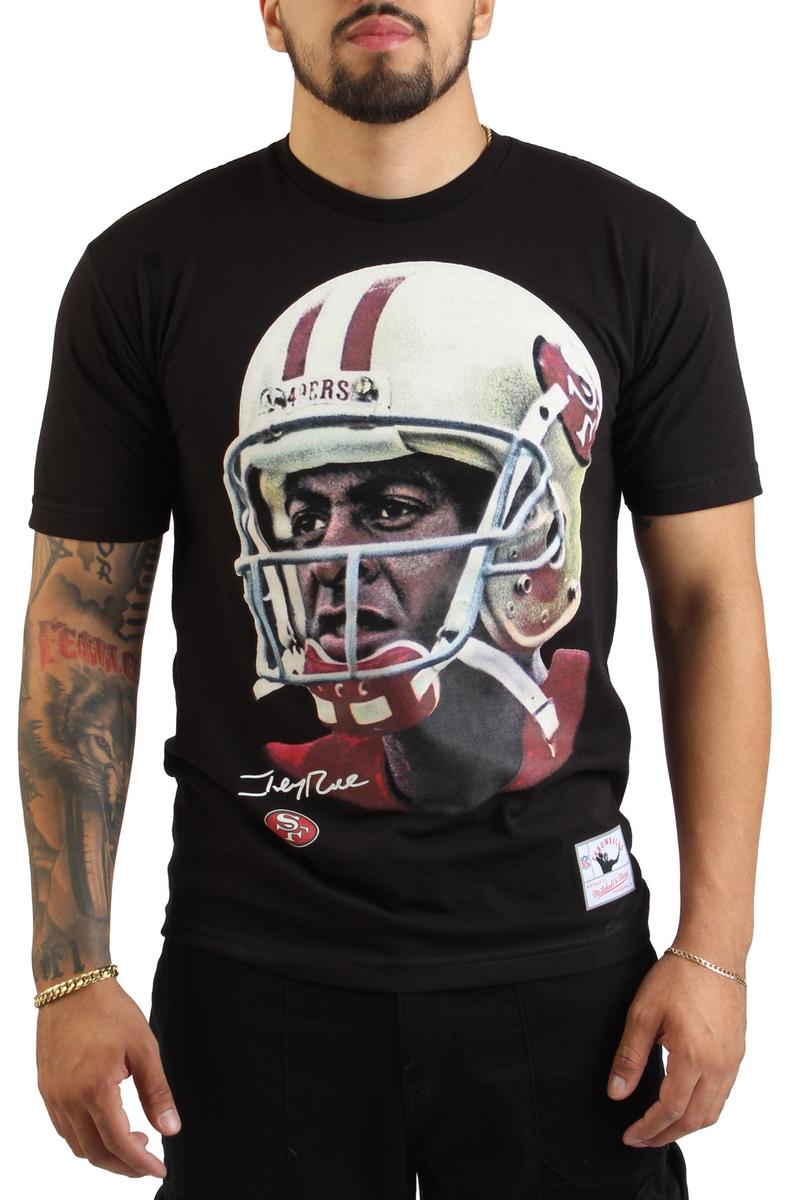 Jerry Rice San Francisco 49ers Black Real Big Face Player T-Shirt Image 1