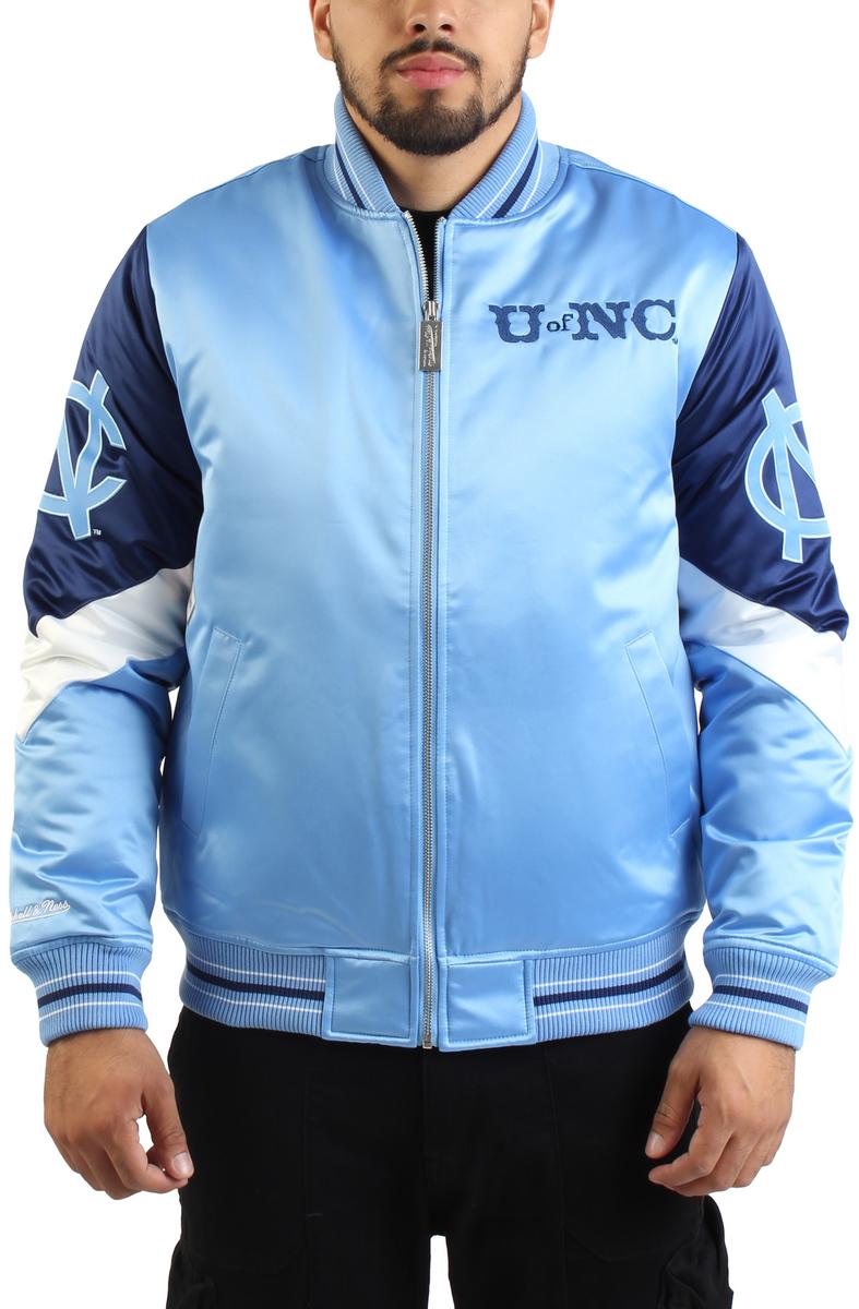 NCAA North Carolina Tar Heels Light Blue Carolina Blue Throwback Vintage Heavyweight Satin Full-Zip Jacket Image 1