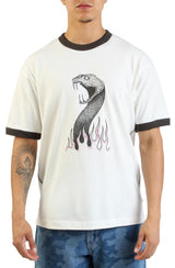 Skate Mike G Snake Flame Ringer Loose Fit T-Shirt  Image 1