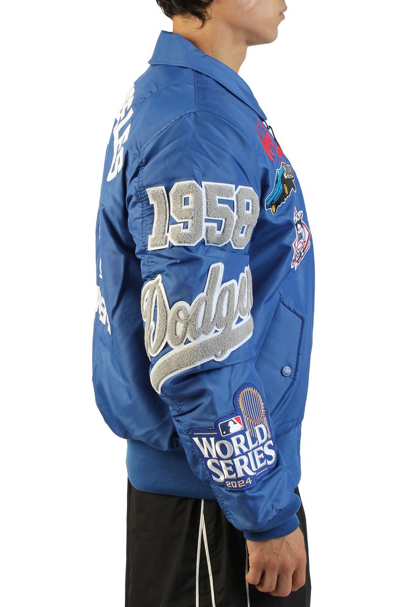 LOS ANGELES DODGERS X ALPHA X NEW ERA MA-1 COLLARED BOMBER JACKET Image 4