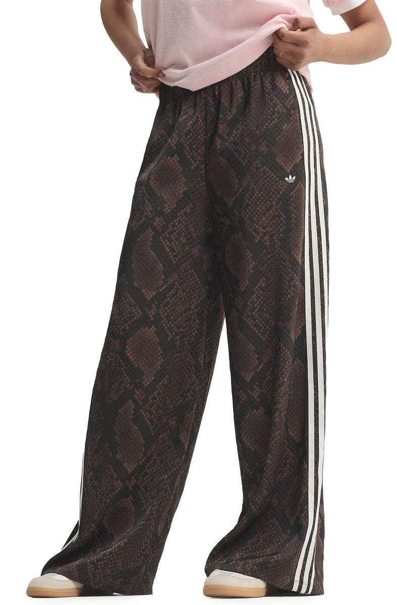 Satin Snake Print Wide Leg Track Pants Image 1