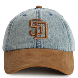 San Diego Padres Denim & Brown Suede 1904 Dad Adjustable Hat Image 1