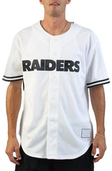 NFL Las Vegas Raiders Monochrome Mesh Full-Button Baseball Jersey  Image 1