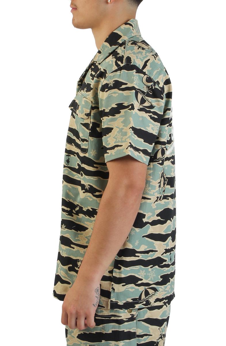 Tiger Camo Woven Button Down Shirt  Image 2