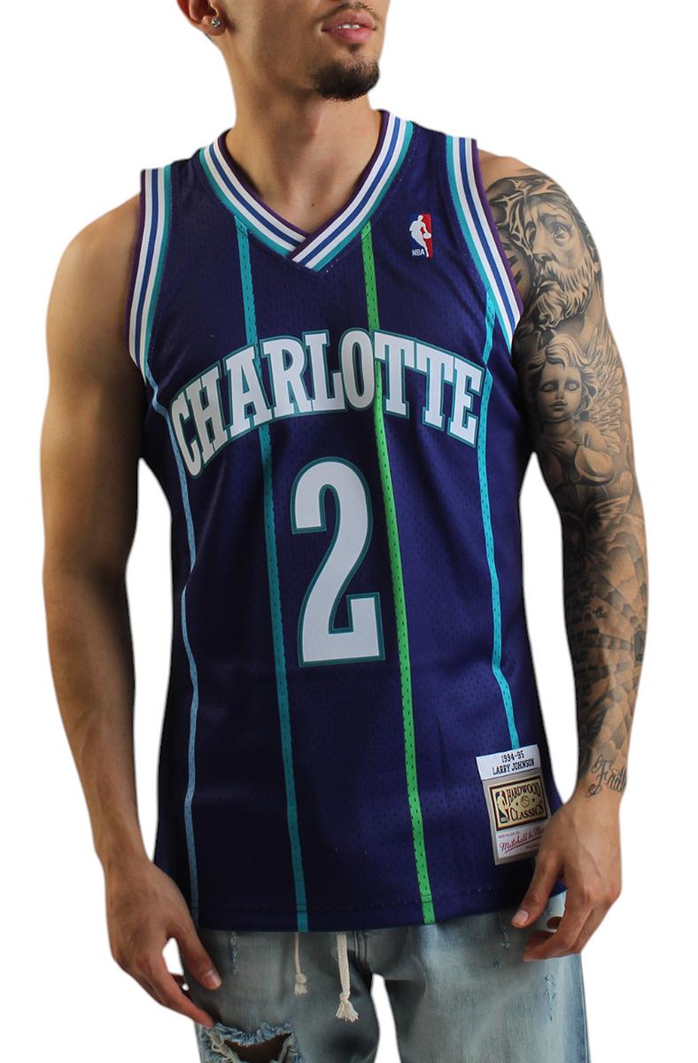 Larry Johnson Charlotte Hornets 1994/95 Hardwood Classics Swingman Player Jersey Image 1