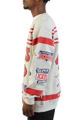 San Francisco 49ers Heather Gray All Over Print Vintage Fleece Crewneck Sweatshirt Image 2