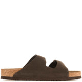 Birkenstock for Men: Arizona Soft Footbed Mocha Suede Sandals Image 2