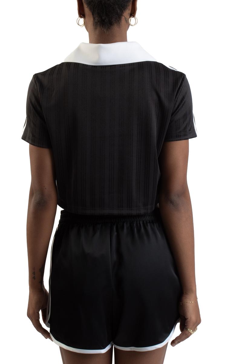 Adicolor Football Jacquard V-Neck Crop Polo Shirt  Image 4