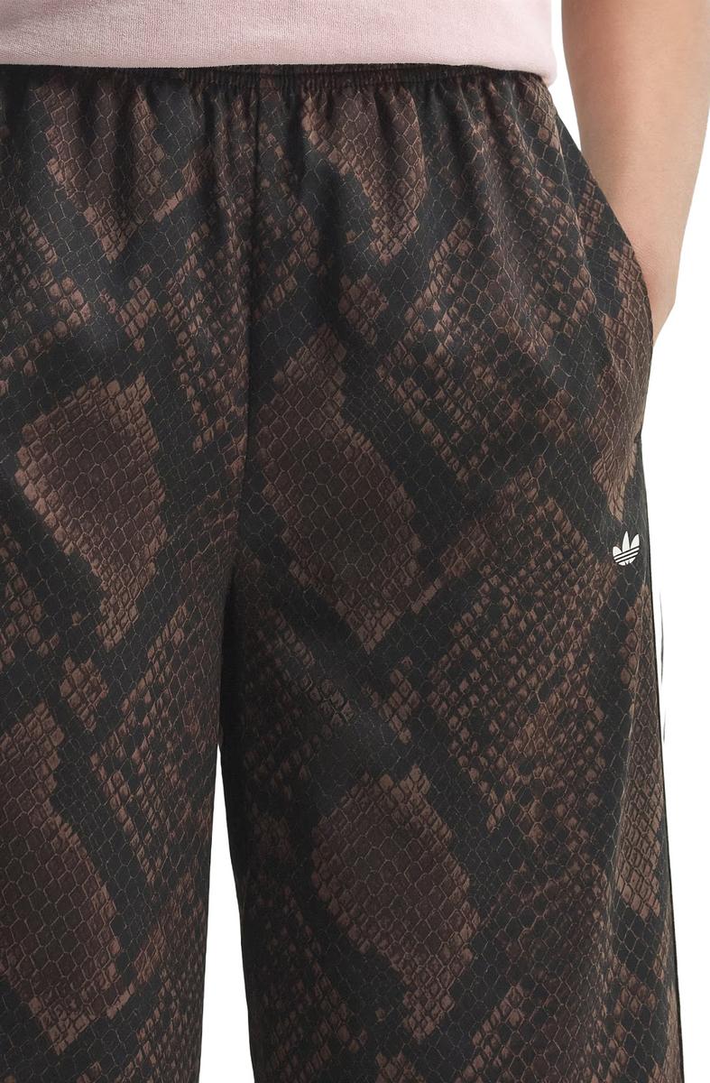 Satin Snake Print Wide Leg Track Pants Image 4