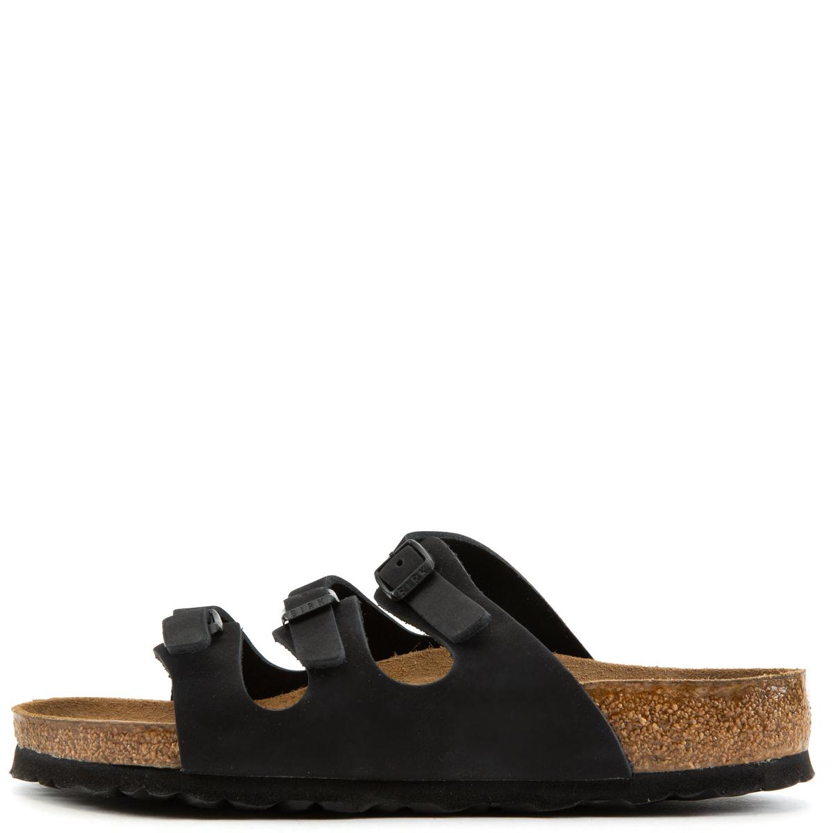 Regular Florida Black Oiled Leather Sandals Image 1