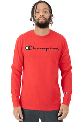 Heritage Script Embroidered L/S Shirt - Team Red Scarlet