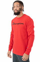 Heritage Script Embroidered L/S Shirt - Team Red Scarlet